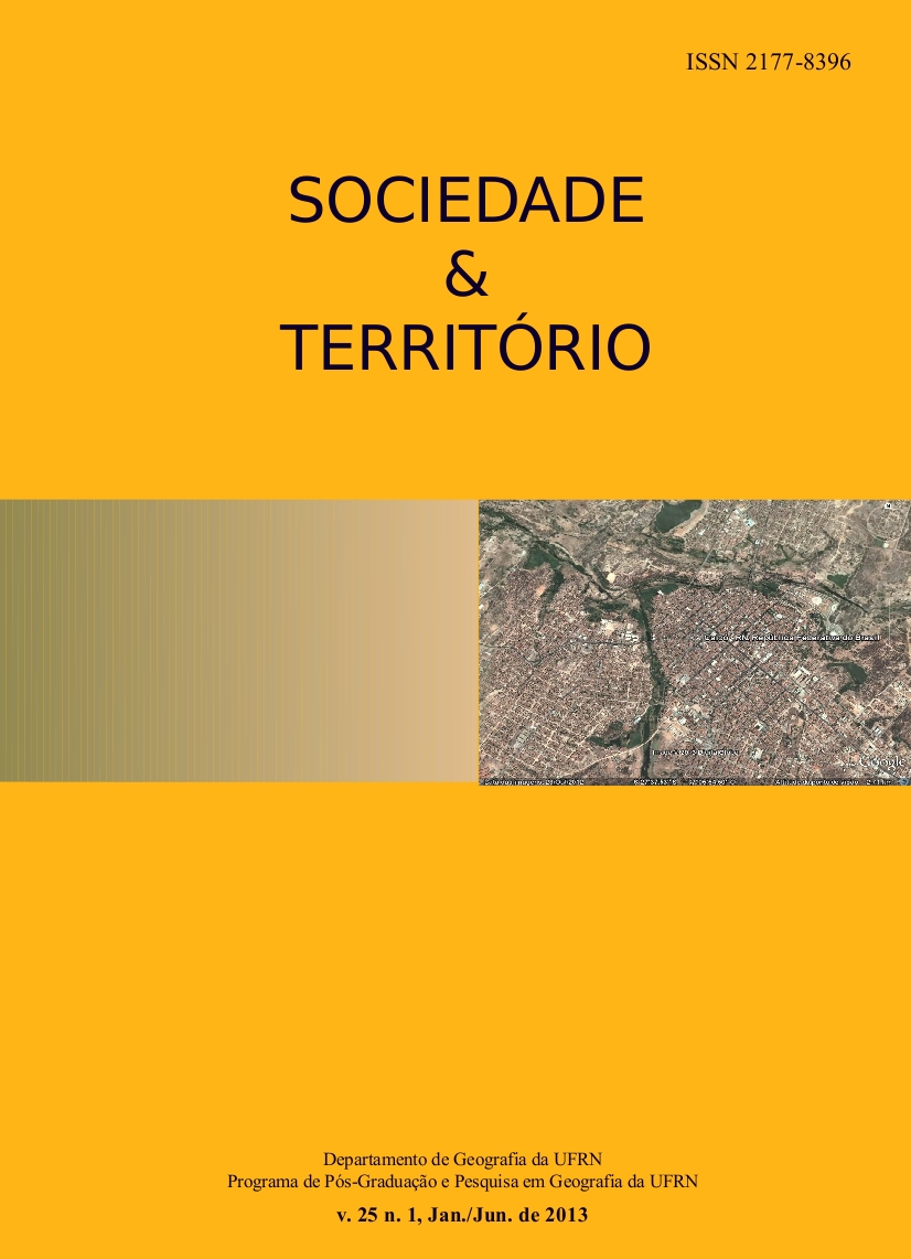 					Visualizar v. 25 n. 1 (2013): Sociedade e Território
				