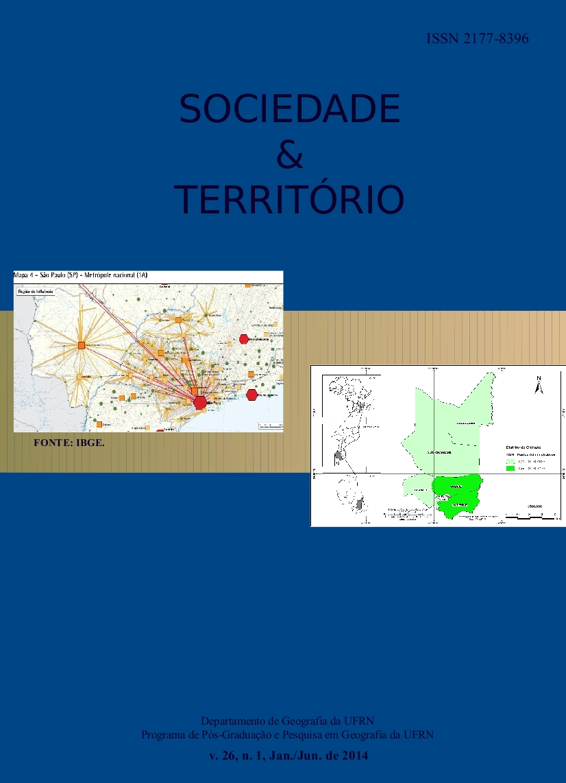 					Visualizar v. 26 n. 1 (2014): Sociedade e Território
				