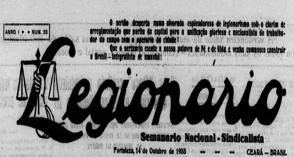Cabeçalho do Jornal Legendário, 1933