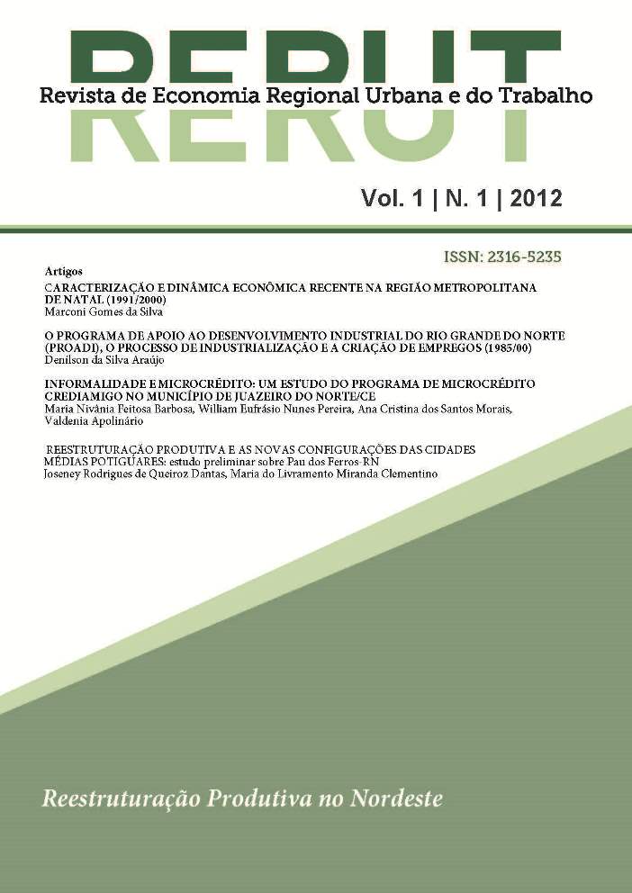 					Ver Vol. 1 Núm. 1 (2012): REESTRUTURAÇÃO PRODUTIVA NO NORDESTE
				